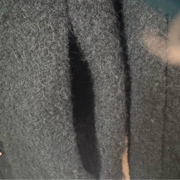 Club Monaco Wool Boucle Zipper Pea Coat Pockets Jacket Green Gold Minimalist M - Picture 11 of 16